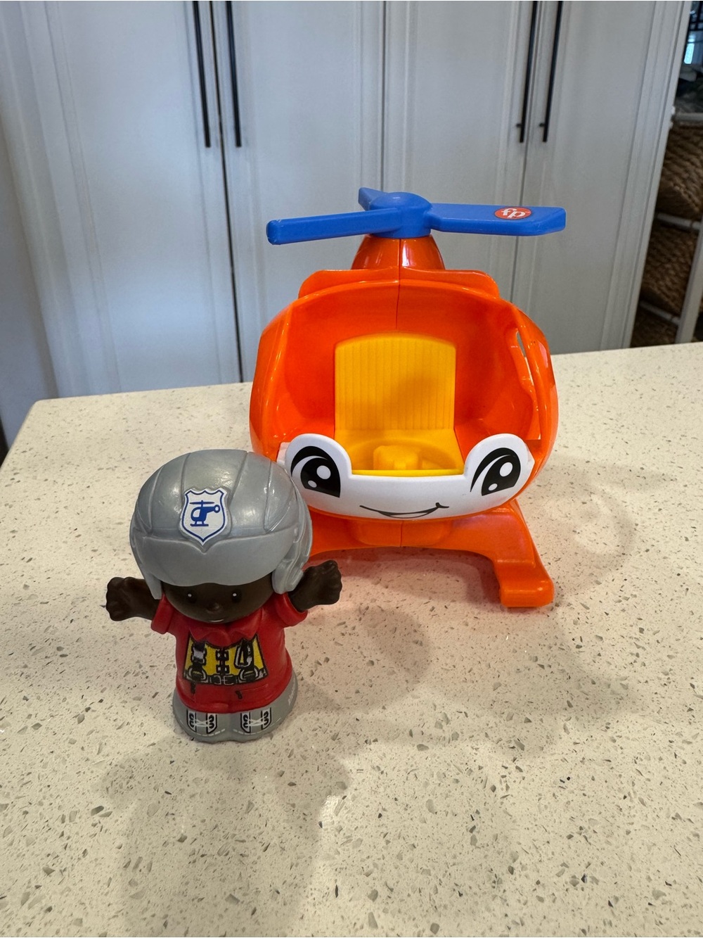 2/$20 Little people Rescue Helicopter with Red Rescue Figure